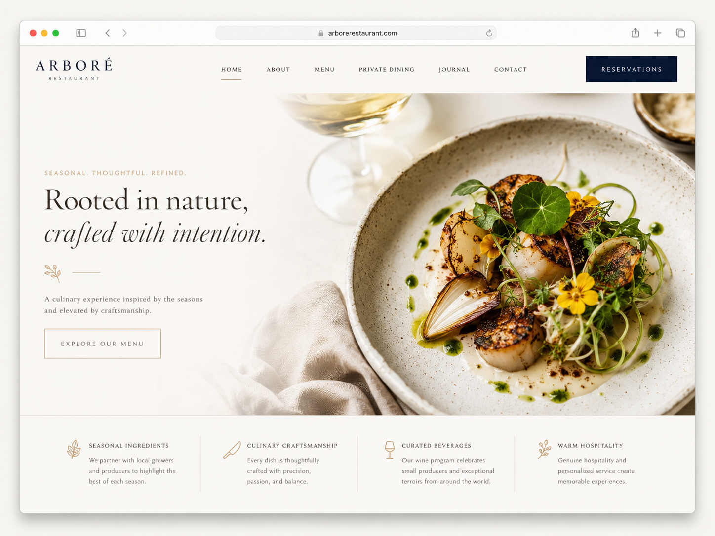 Restaurant website